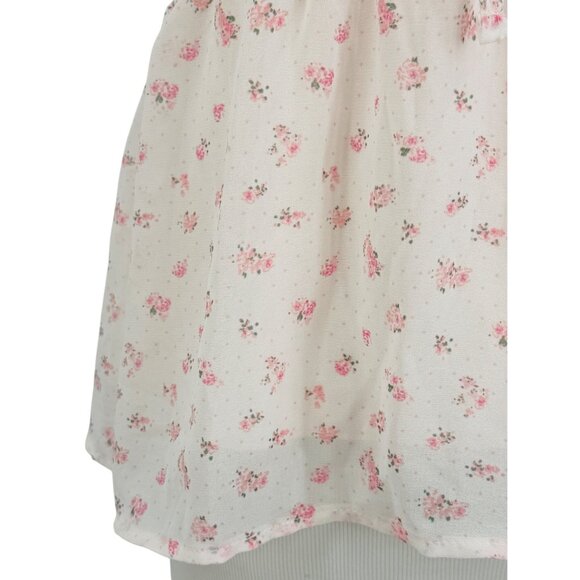 NWT Sugar Lips Ditsy Floral Empire Waist Babydoll Top | Romantic Coquette Fairy - Picture 6 of 16